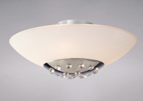 IL30691  Amada Crystal  Flush Ceiling 6 Light Polished Chrome